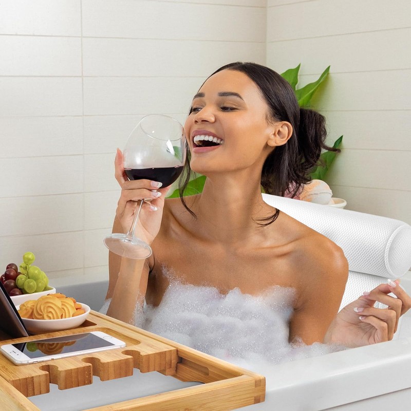 Bath Pillows for Head and Neck, Waterproof Bath Cushion with
