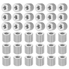 PATIKIL M2.5 Knurled Thumb Nuts, 50pcs Nickel Plated Female Thread Type Flat Head Through Hole Round Hand Tighten Knob Fasteners Screw Cap Adjust Lock Position, D5mm x H5mm