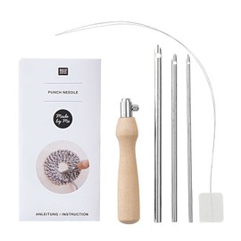 Rico Design Wooden Punch Needle 2.3 and 4.5 mm 6-Piece DIY Set Embroidery Pictures