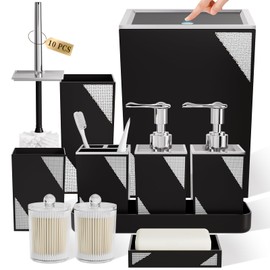 Black Bathroom Accessories Set - Luxurious Bathroom Accessory Decor