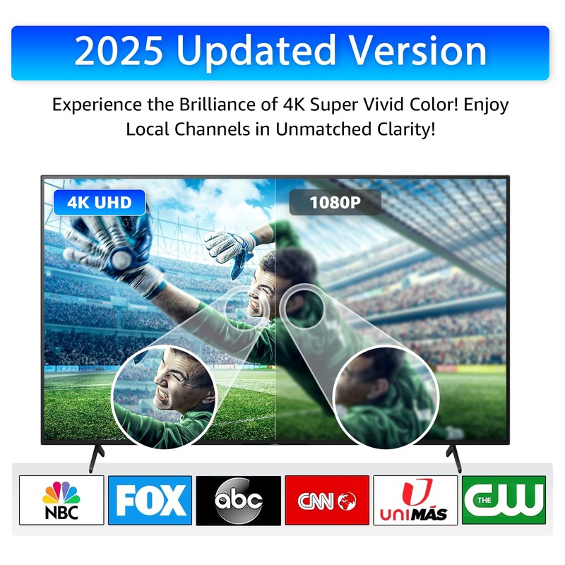 2025 Digital HDTV Antenna - Long Range Reception, Supports 4K