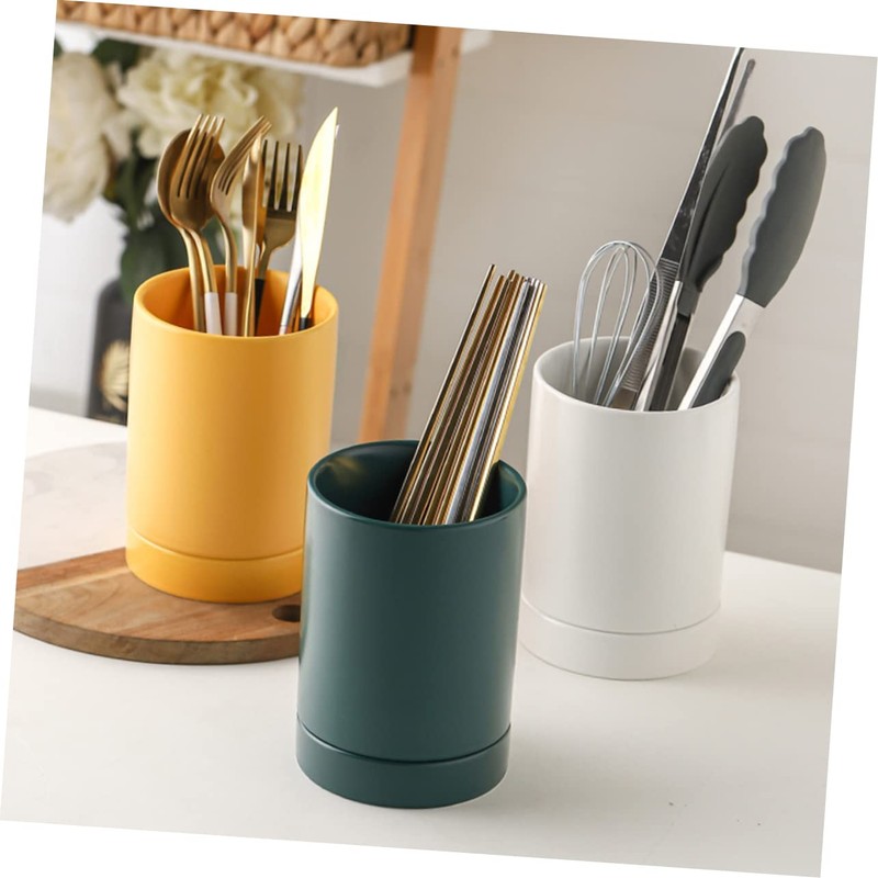 Ceramic Dishes Kitchen Utensil , Ceramic Utensil Holder Set Cutlery