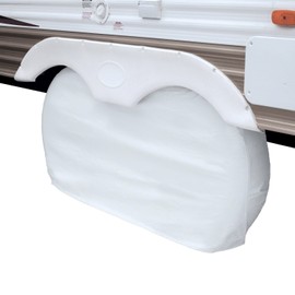 Classic Accessories OverDrive RV Dual Axle Wheel Cover, White, Large