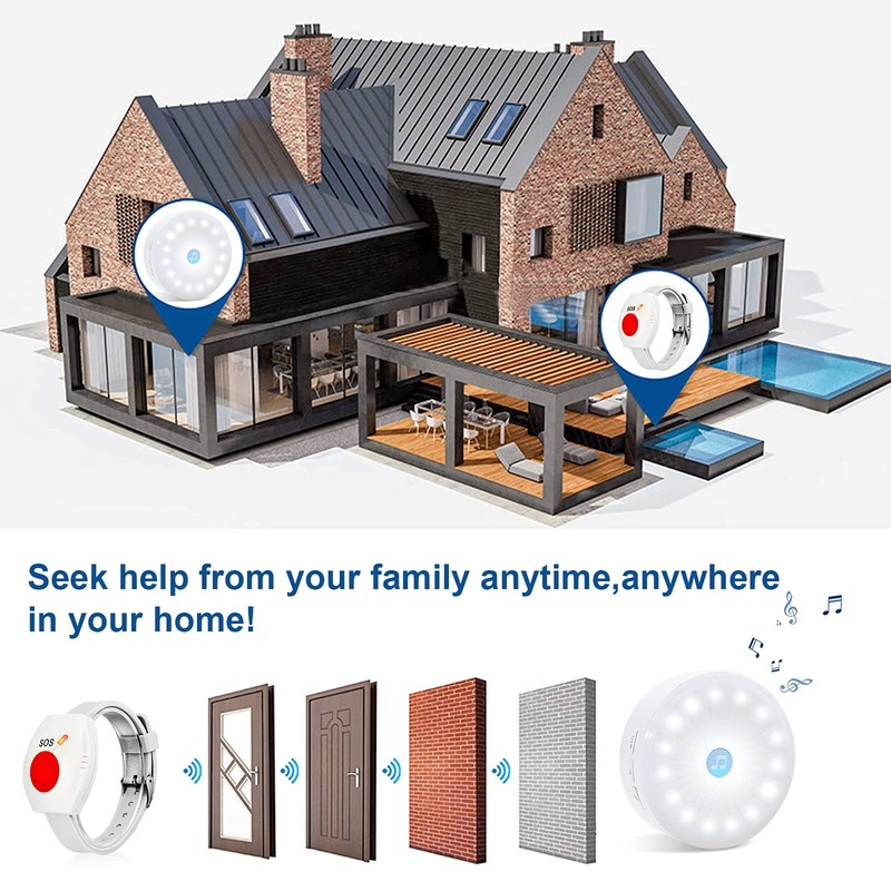ChunHee Wireless Personal Alarm for Elderly- Caregiver Pager Emergency Call