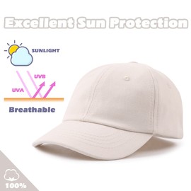 XIAOHAWANG Classic Kids Baseball Hat for Girl Cotton Baby Sun Hat Summer Toddler Boys Baseball Cap (Beige, 52cm)