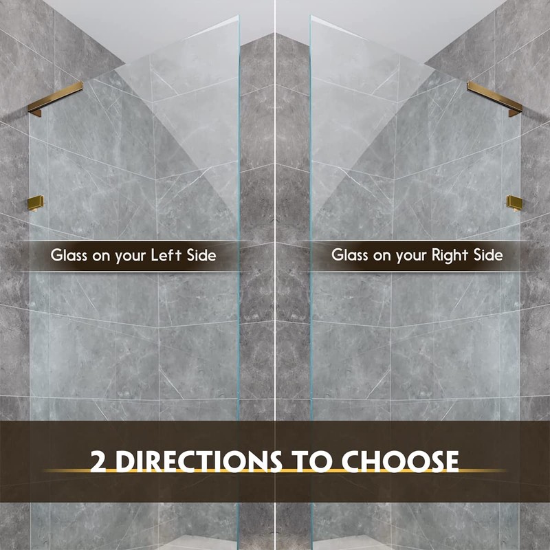 LukLoy Fixed Glass Shower Panel Wall to Glass Support Bar,