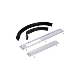 Set of Skirting Boards, Right and Left, Stainless Steel with Piping and Rivets for Simson KR51 Schwalbe