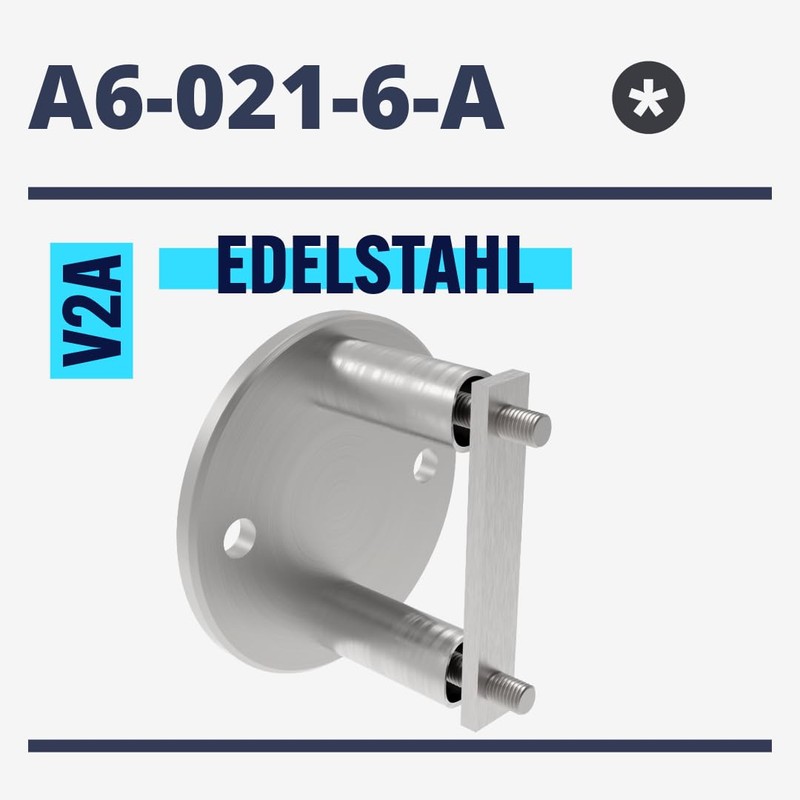 Sellon24® Stainless Steel Wall Anchor Round Railing Posts 42.4 mm