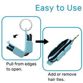 Portable Hair Tie Holder with Set of 3 Hair Ties (Light Pink)