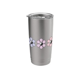 Retro Yin Yang Floral Trio Stainless Steel Insulated Tumbler