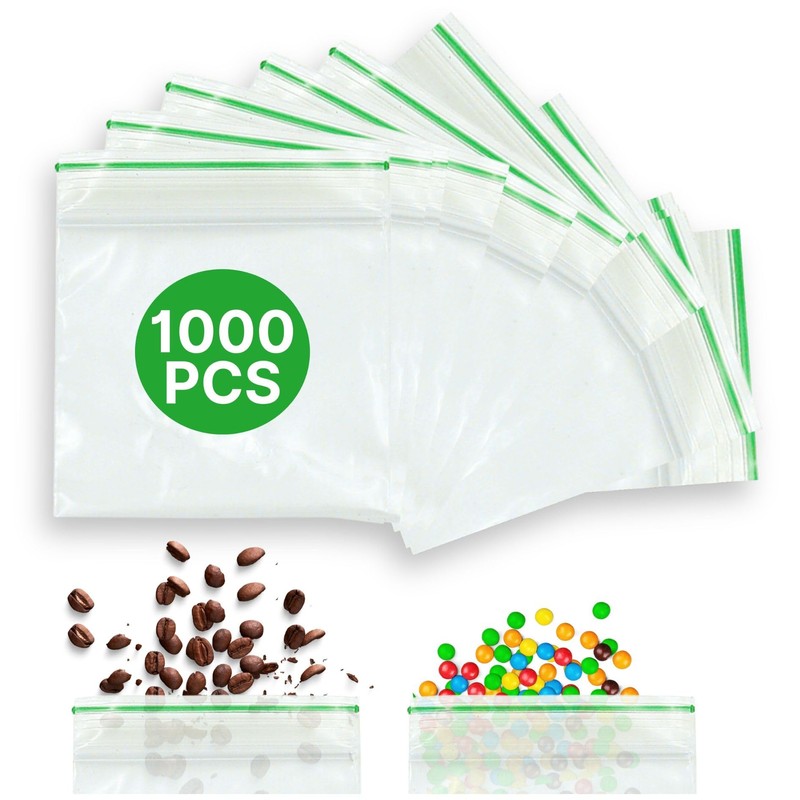 1000Pcs Grip Seal Bags 30 X 30mm Write on Panel