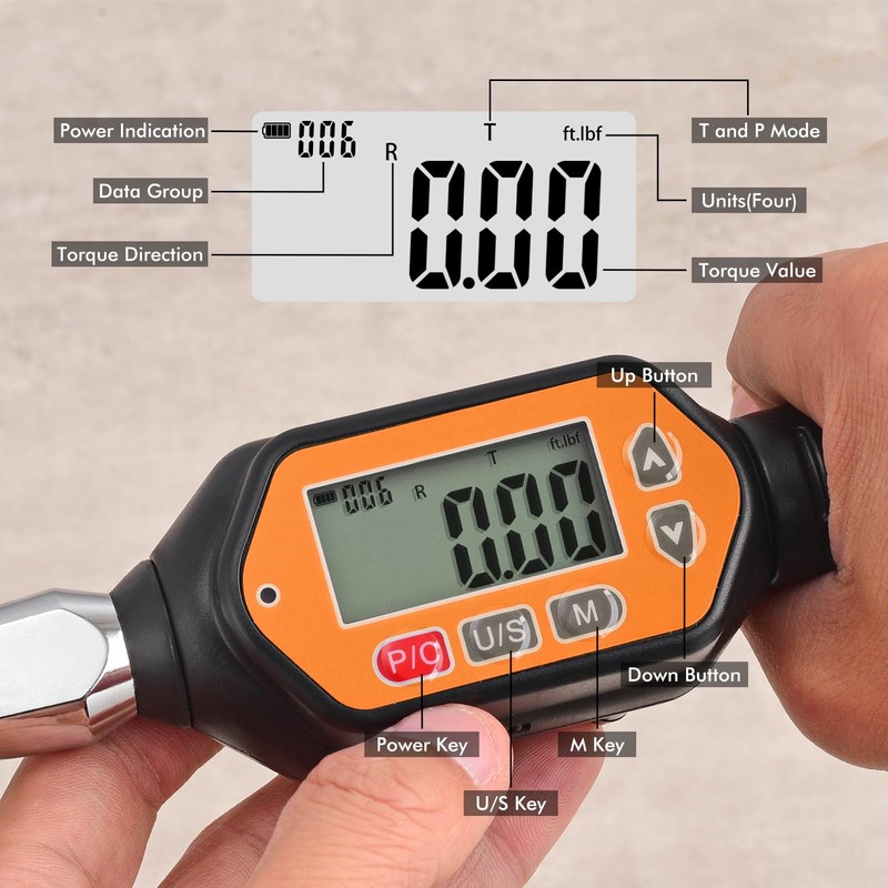 wanlvkang Digital Torque Wrench, 1.0 to 30 Nm Open End