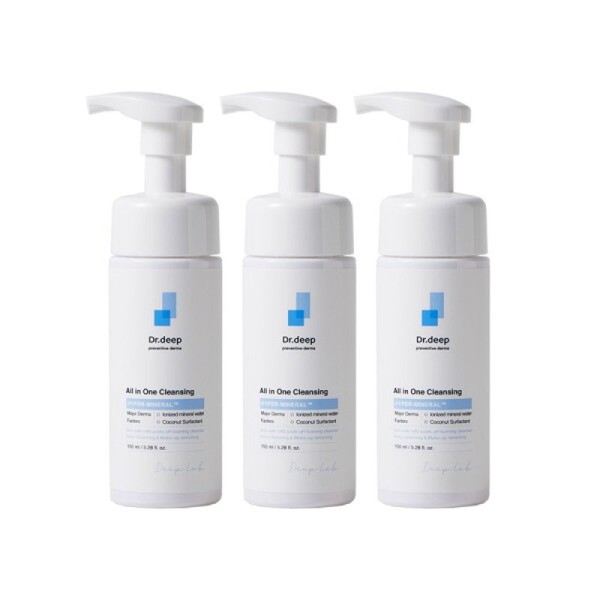 Dr. Deep All-in-One Cleansing Foam x3 + 3-type trial kit