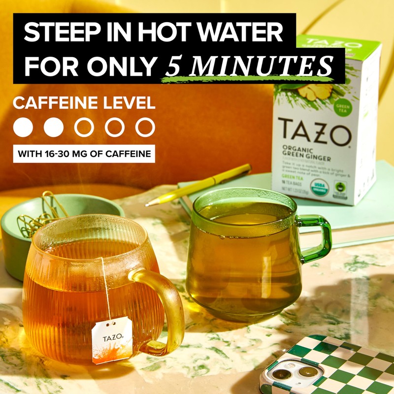 TAZO Organic Green Tea, Green Ginger, 96 Total Tea Bags