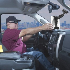 iBOLT Custom Industry Standard Suction Cup Dashboard/Windshield Mount - Featuring Our Heavy Duty 25mm / 1 inch Dual Socket Ball Mount- for Phones, Tablets, Barcode scanners, Vesa 75/100, etc.