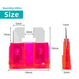 4 Amp Fuses Stanbdard Fuse 20Pcs, 4A Car Fuse Blade for Automotive, Truck, Boat, Motorcycle, SUV
