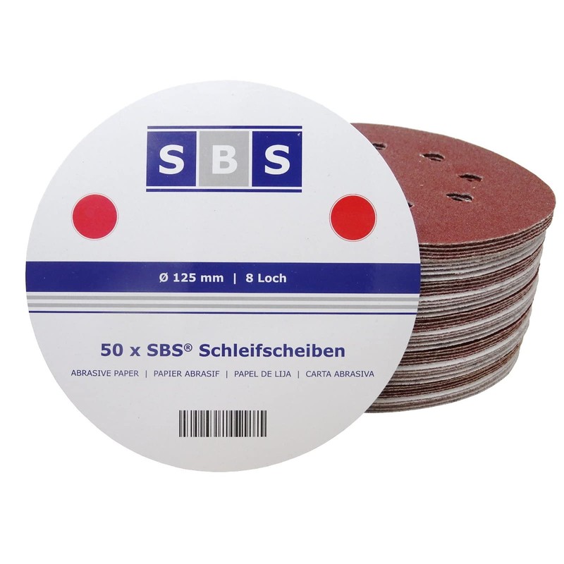 SBS Velcro Sanding Discs, Diameter 125 mm, Various Grits, Choice