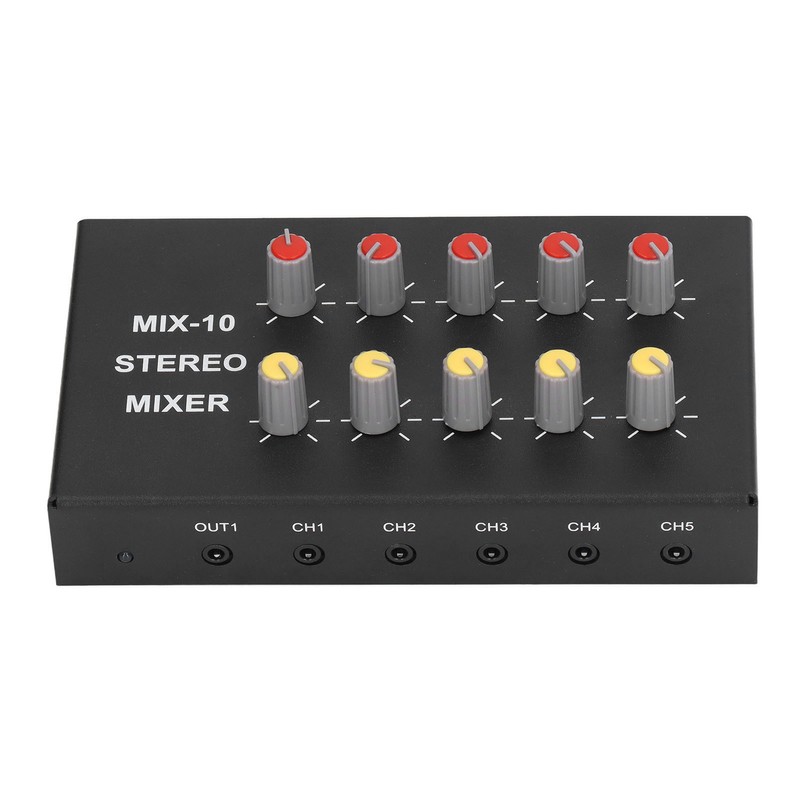 10 Channel Audio Mixer with 3.5mm Jack 10 Input 2