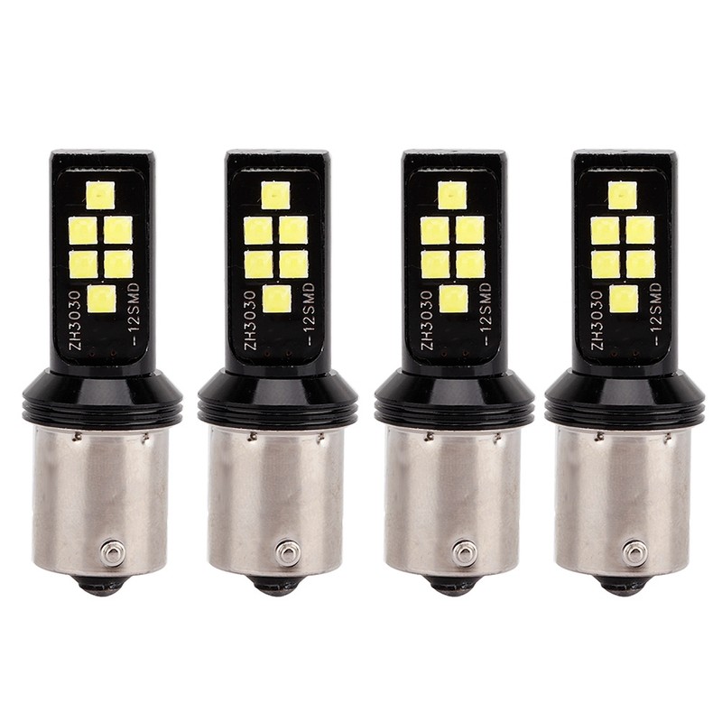 4pcs 12SMD LED White Lights Car Bulb Brake Stop Turn