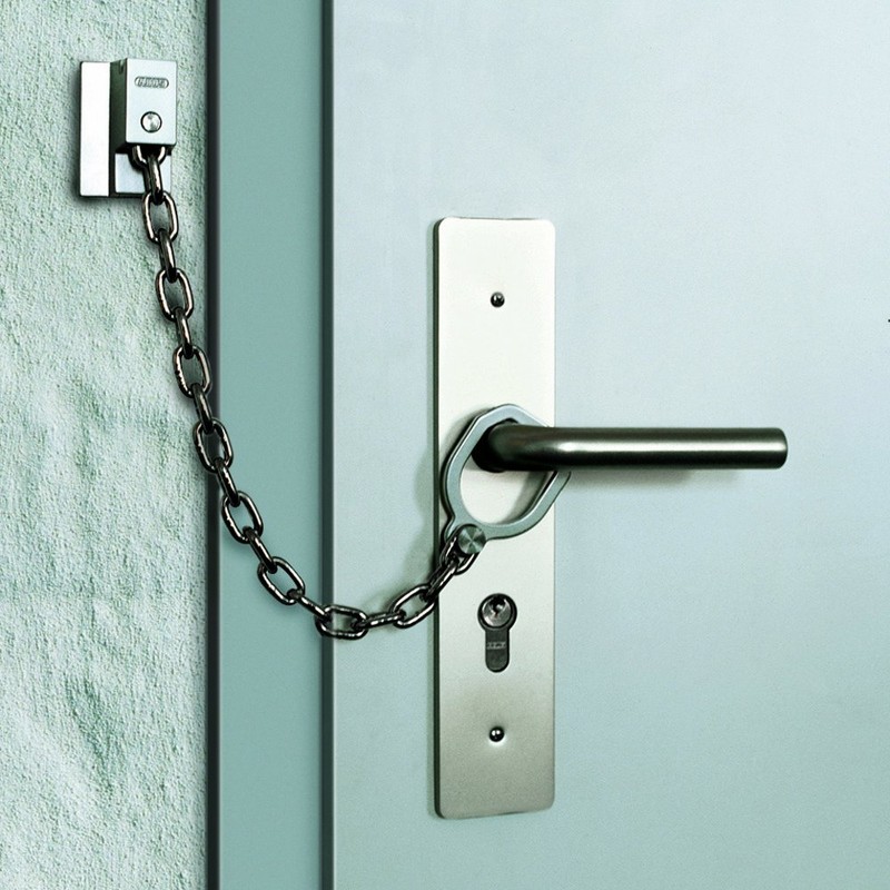 ABUS 215407 Lockable Door Handle Chain Type SK89 Silver