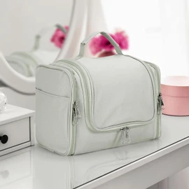 Vinsani Premium Toiletry Bag Large Capacity Many Compartments Hygiene Wash Bag Bathroom Shower Portable Hanging Travel Organiser Waterproof Cosmetic Makeup Toiletries for Men & Women – Light Grey