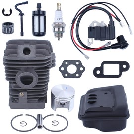 Atunee 42.5MM Cylinder Piston Ignition Coil Kit for Stihl MS210 MS250 MS230 025 023 021 Chainsaw Engine Motor with Muffler Fuel Fil-TER Spark Plug E-Clip Replace 11230201209 11230300408