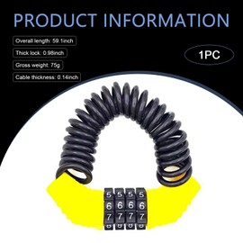 Opuweiy 1 PC Motorcycle and Bike Helmet Lock, Anti-Theft Digit Password Cable Lock, Retractable Luggage/Stroller/Bike Wheel Security Accessories, Universal for Most Motorcycles and Bicycles (Yellow)