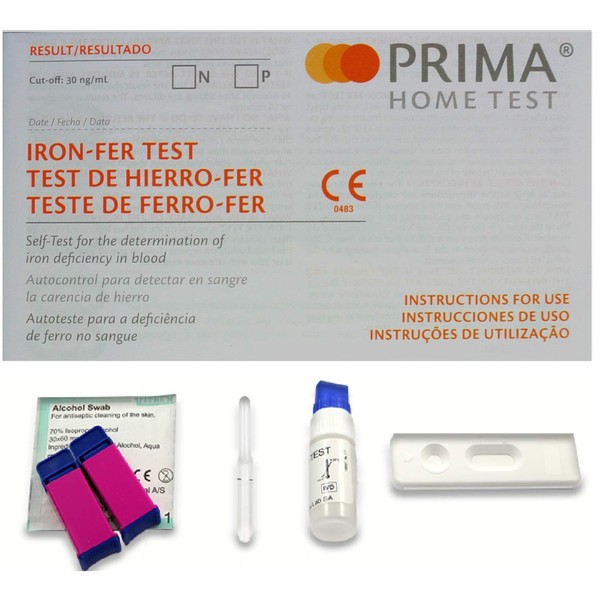 2 x Prima Home Anaemia/Anemia Iron Test Kit