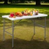 fashnix 4FT Plastic Folding Table HDPE Portable Picnic Table Outdoor