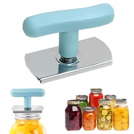 Adjustable Jar Opener, Anti-Slip Bottle Cap Remover Tool,Stainless Steel Hand Can Opener Adjustable Buckle Rotation Lids Off Jar Opener for Most Sizes Cans(Blue)