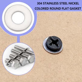 YINETTECH Pack of 100 304 Stainless Steel Washers M5 x 12 mm Round Sealing Washer Spacer for Home Office Shop Factory Screws Hardware and Lock Repair