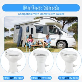 RV Toilet Seal Kit Compatible with Dometic 300 310 320 Series RV Toilets, 385311658 Flush Ball Seal and 385311652 Base Seal Gasket Replacement Parts with Mounting Hardware Kit, 2 in 1 Camper Set