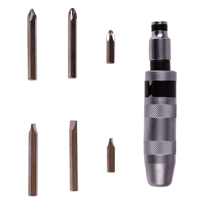 7Pcs Drive Impact Screwdriver Kit, 6 Bits Multifunctional Manual Drive