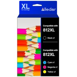 Remanufactured 812XL Ink Cartridges Combo [Upgrade Chips] for Epson 812 XL T812XL to use with Workforce Pro WF-7840 WF-7820 WF-7310 EC-C7000 (Black Cyan Magenta Yellow) 4 Pack