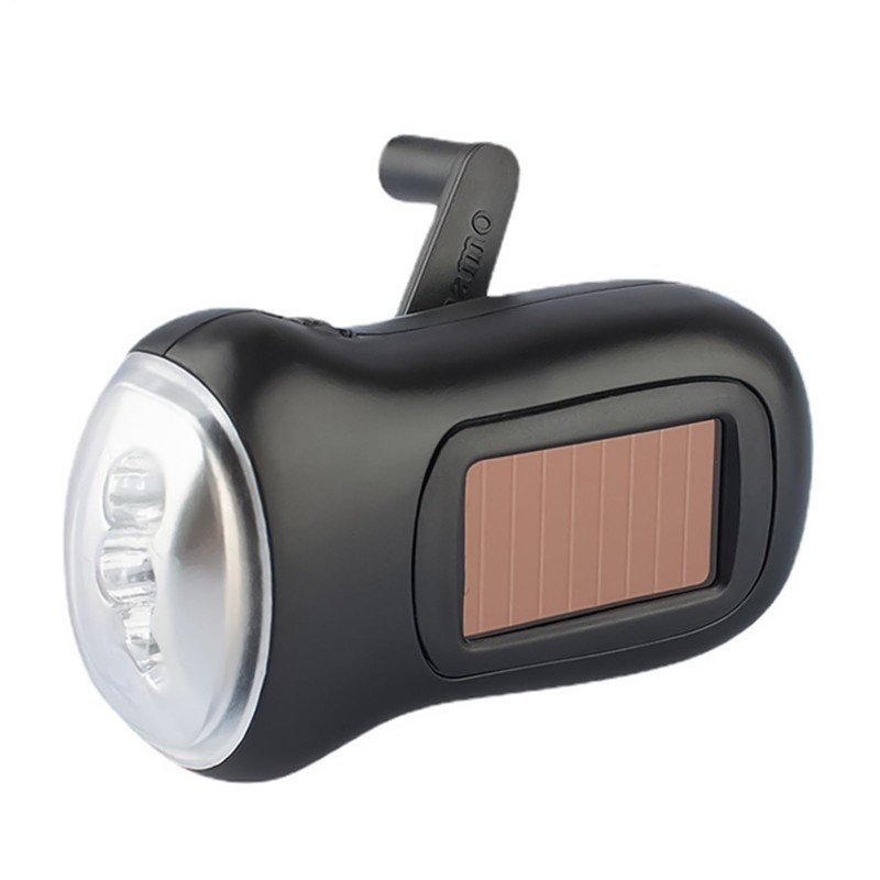 Wind Up Flashlight,Hand Crank Outdoor Flashlight | Weatherproof Solar LED