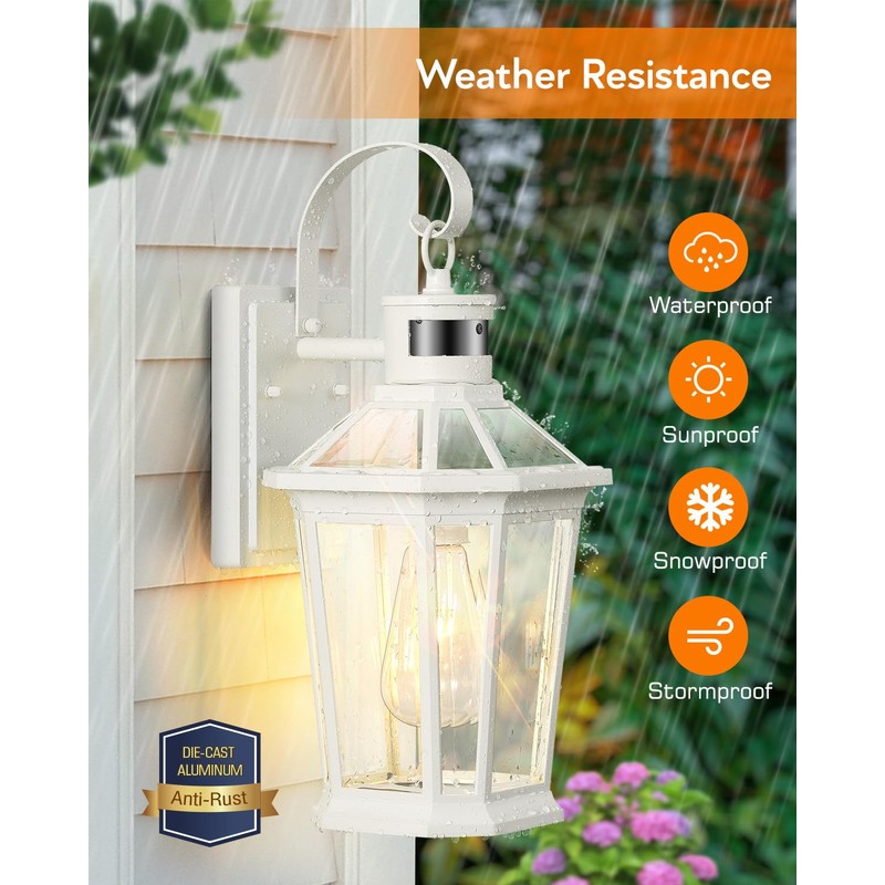 VIANIS Outdoor Wall Lantern with Motion Sensor, Dusk to Dawn