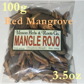 Mexican Herbs Mangle Rojo, Raiz de Mangle 100g, Red Mangrove 3.5oz 100% Natural Orgaganico
