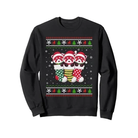Ugly Xmas Sweater Red Panda In Christmas Socks Sweatshirt