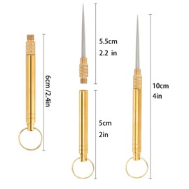 Pack of 2 Portable Titanium Toothpicks, Camping Toothpicks, Titanium Toothpick with Keyring, Reusable Metal Toothpick, Foldable Toothpicks for Outdoor Picnic