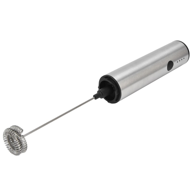 Stainless Steel Electric Milk Frother Handheld Egg Beater USB Charging
