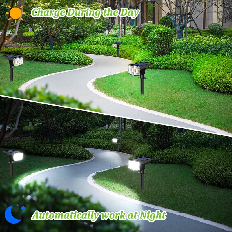 Sucolite 6-Pack Solar Spot Lights Outdoor, 59 LED Solar Lights