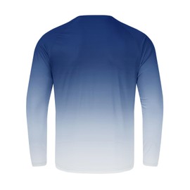 TBMPOY Mens Sun Protection Hiking Shirts Long Sleeve Water UPF 50+ SPF UV Shirts Lightweight Fishing Hiking Swimming Dark Blue Gradient XXL