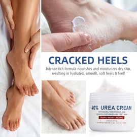 Urea Foot Cream, Urea Cream 40 Percent For Feet, Foot Cream for Cracked Heels and Dry Skin, Urea Cream for Hand,Foot and Body Care Deep Moisturizing Callus Remover Nourishes Soften