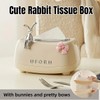 AIMALL Bunny-Themed Tissue Box, Elegant Spring-Lift Design, 8.26" x 5.43"