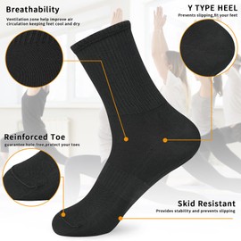 KOOOGEAR 3 Pairs Non Slip Yoga Grip Pilates Socks for Women Anti Slipper Breathable Grippy Cotton Socks for Ballet Workout Dance Fitness Trampoline