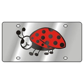 Eurosport Daytona- Compatible with -, Lady Bug -Stainless Steel License Plate