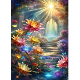 RYMILIE Diamond Painting Kits for Adults - Flower DIY 5D Diamond Art Kits Full Drill Diamond Dots Paintings with Diamonds Gem Art and Crafts Home Decor 12x16inch