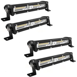 LISPHOS Work Light, Work Light, LED Bar Light, 12 V, 24 V, 60 W, 7 Inch, Car, Truck, Light, Work LED Work Light (Set of 4)