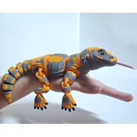 Flexxi Flexi-Komodo Dragon Flexible  Articulated Printed Reptile  Fidget Toy w/ tounge