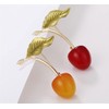 Creative Cherry Brooches for Women Enamel Cherry Fruits Wedding Casual